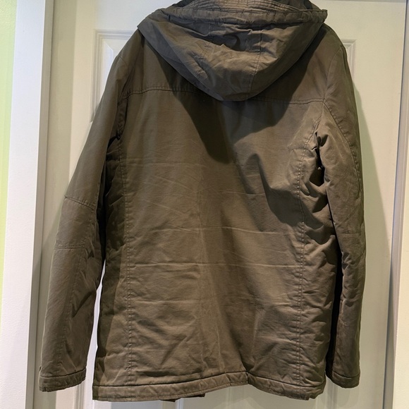 American Eagle Men's Olive Hooded Parka Large/Tall - Picture 3 of 12